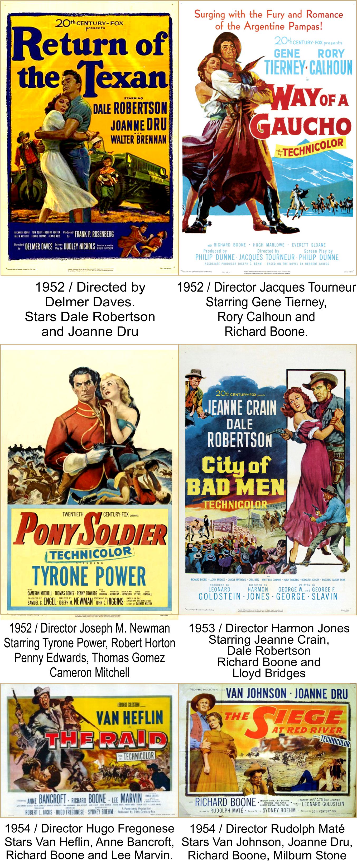 Richard Boone Filmography 1