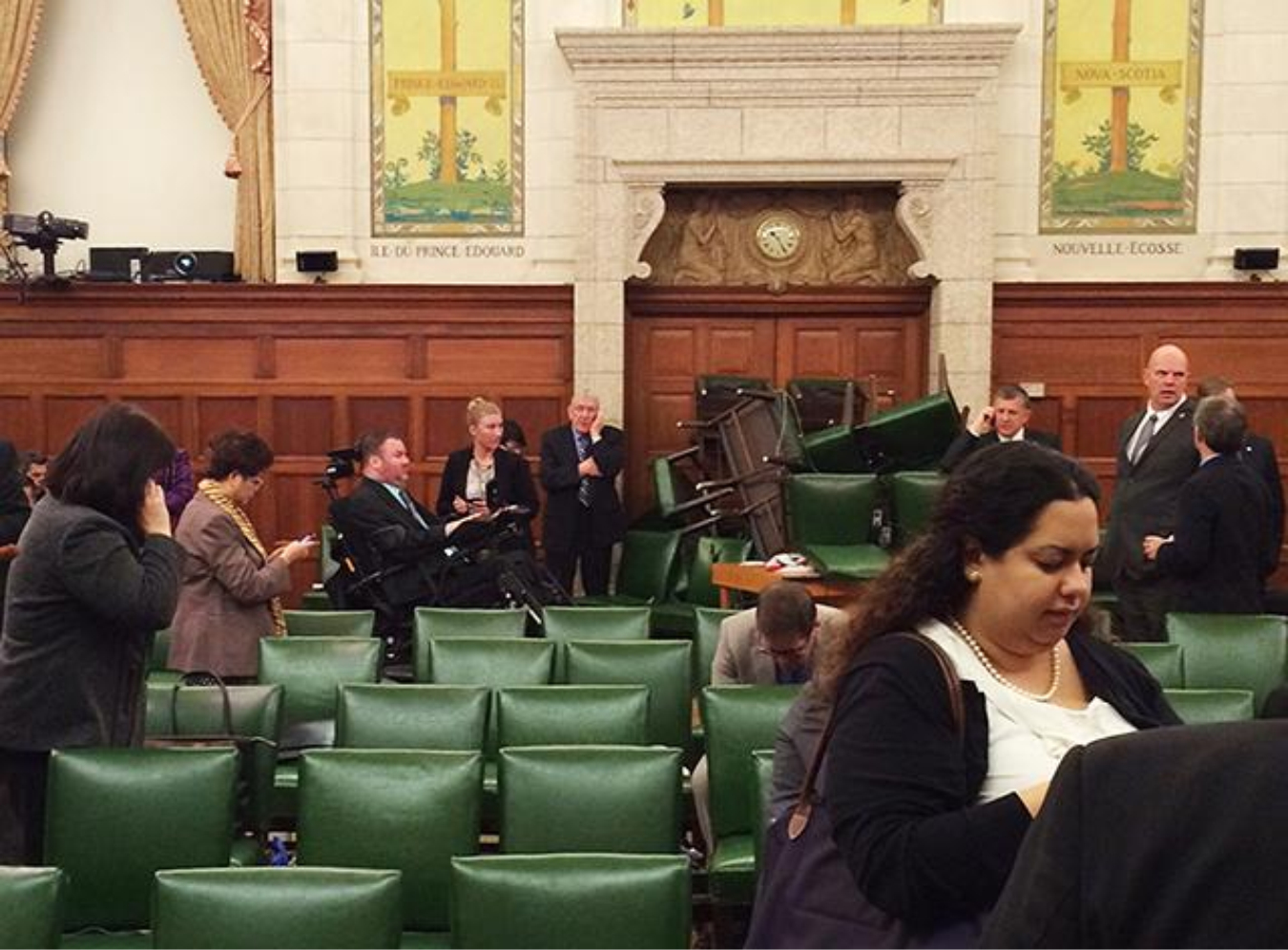 Security: Parliament Hill Style - Members of Parliament barricade the doors
