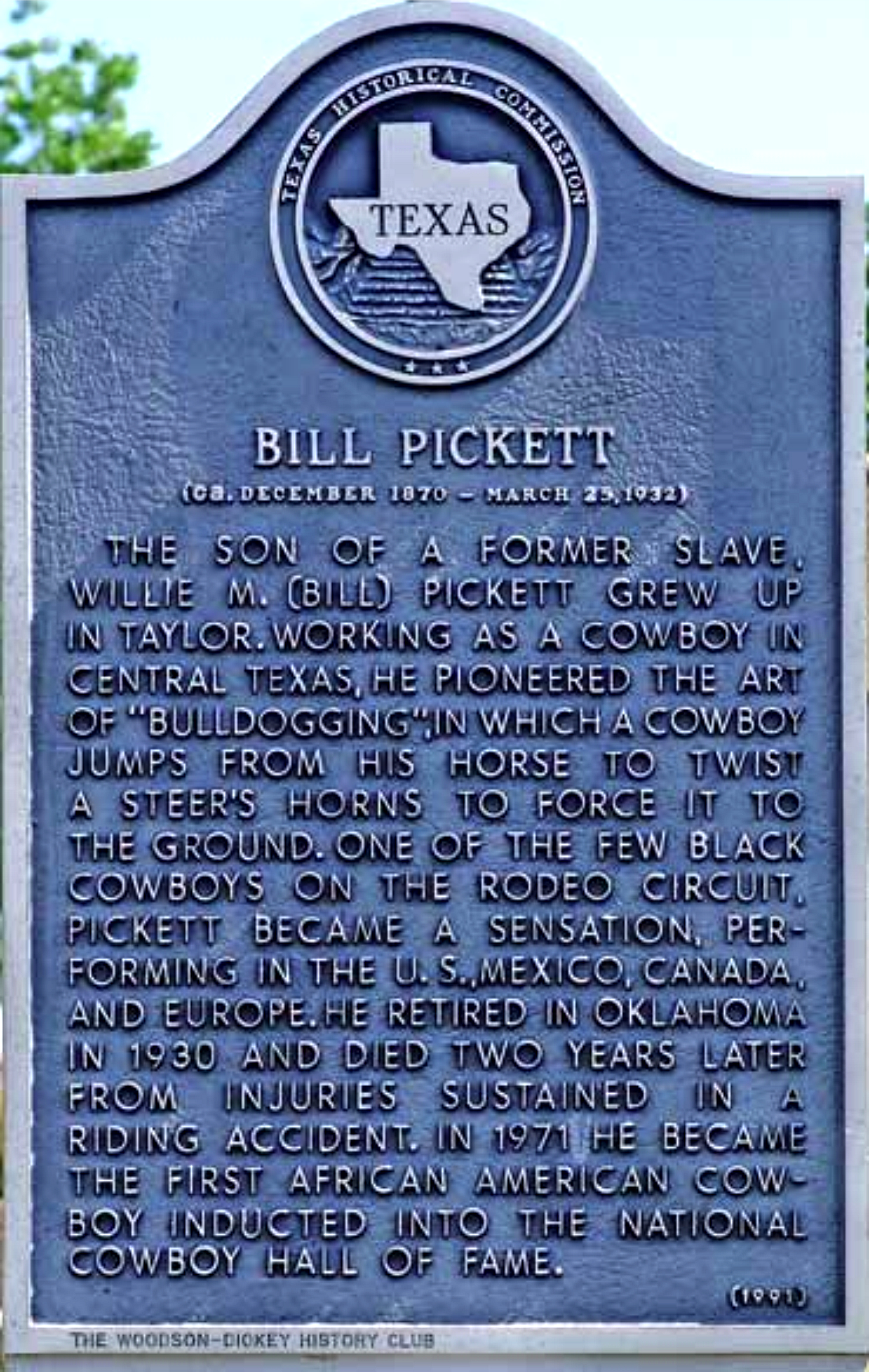Bill Pickett plaque