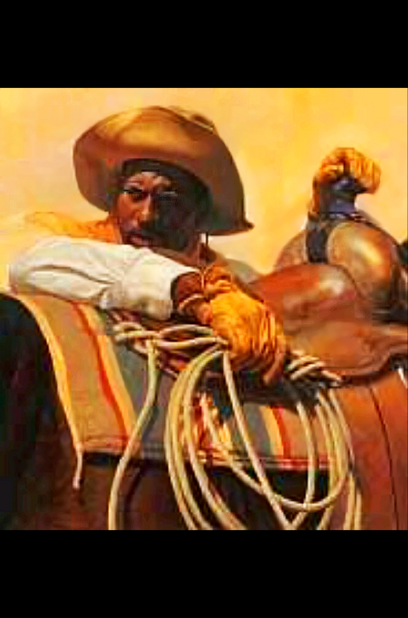 Black Cowboy painting