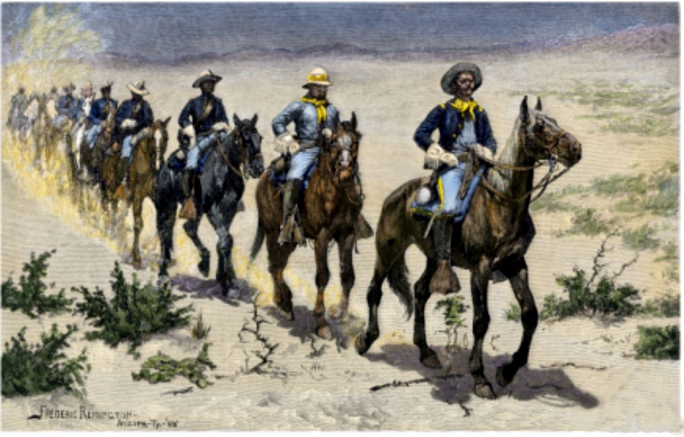 Marching in the desert with the Buffalo Soldiers