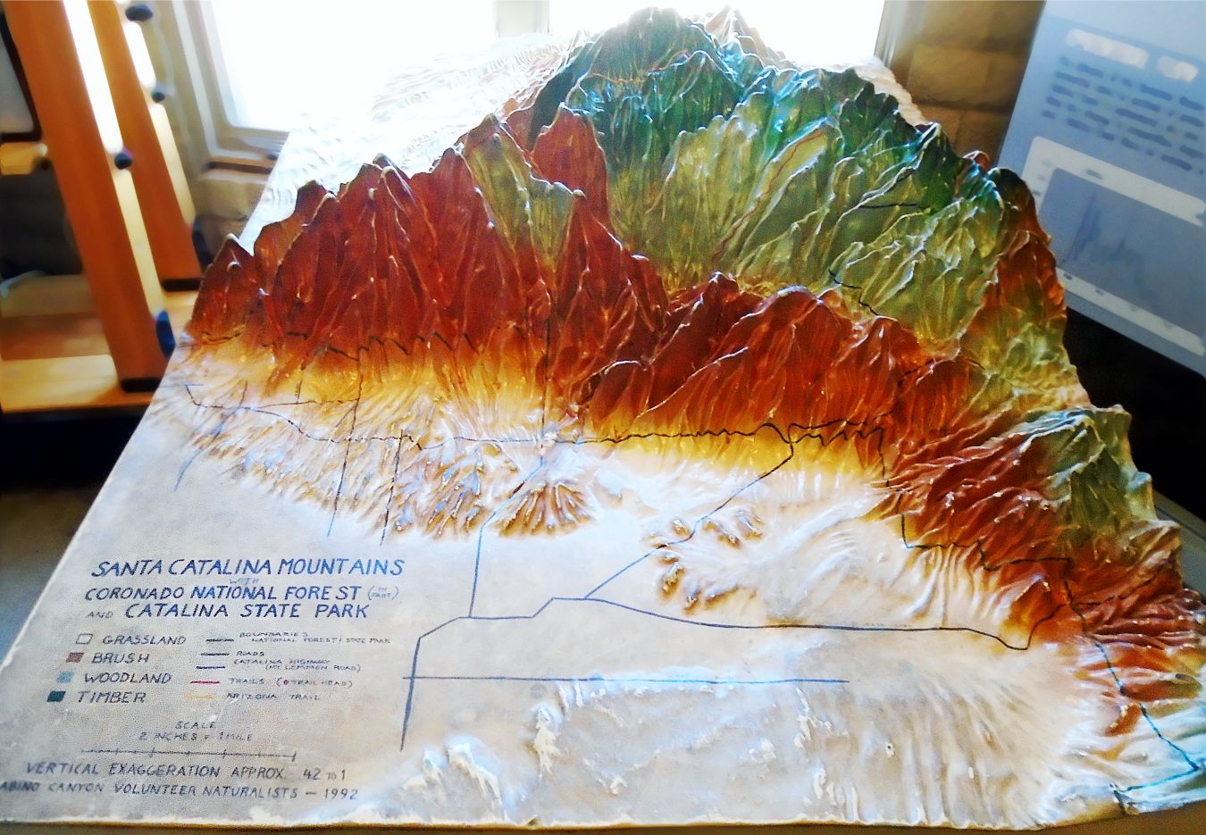 Sabino Canyon topographical map