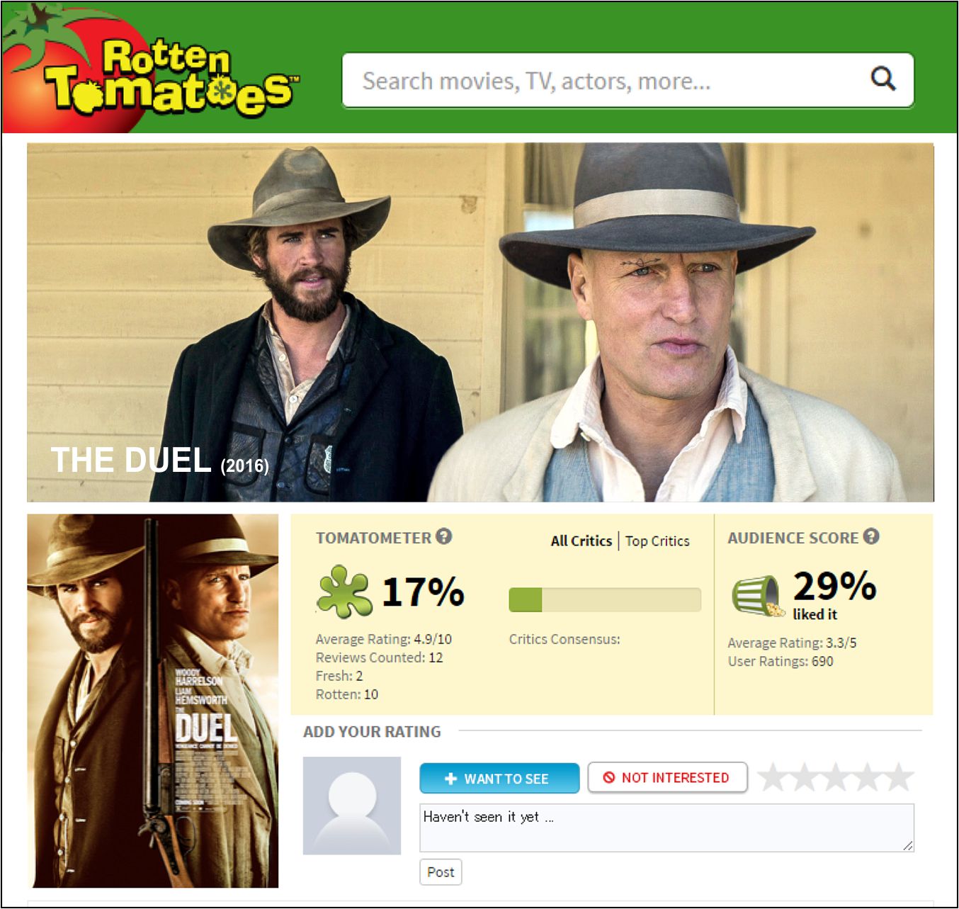 The DUEL 2016 Rotten Tomatoes review