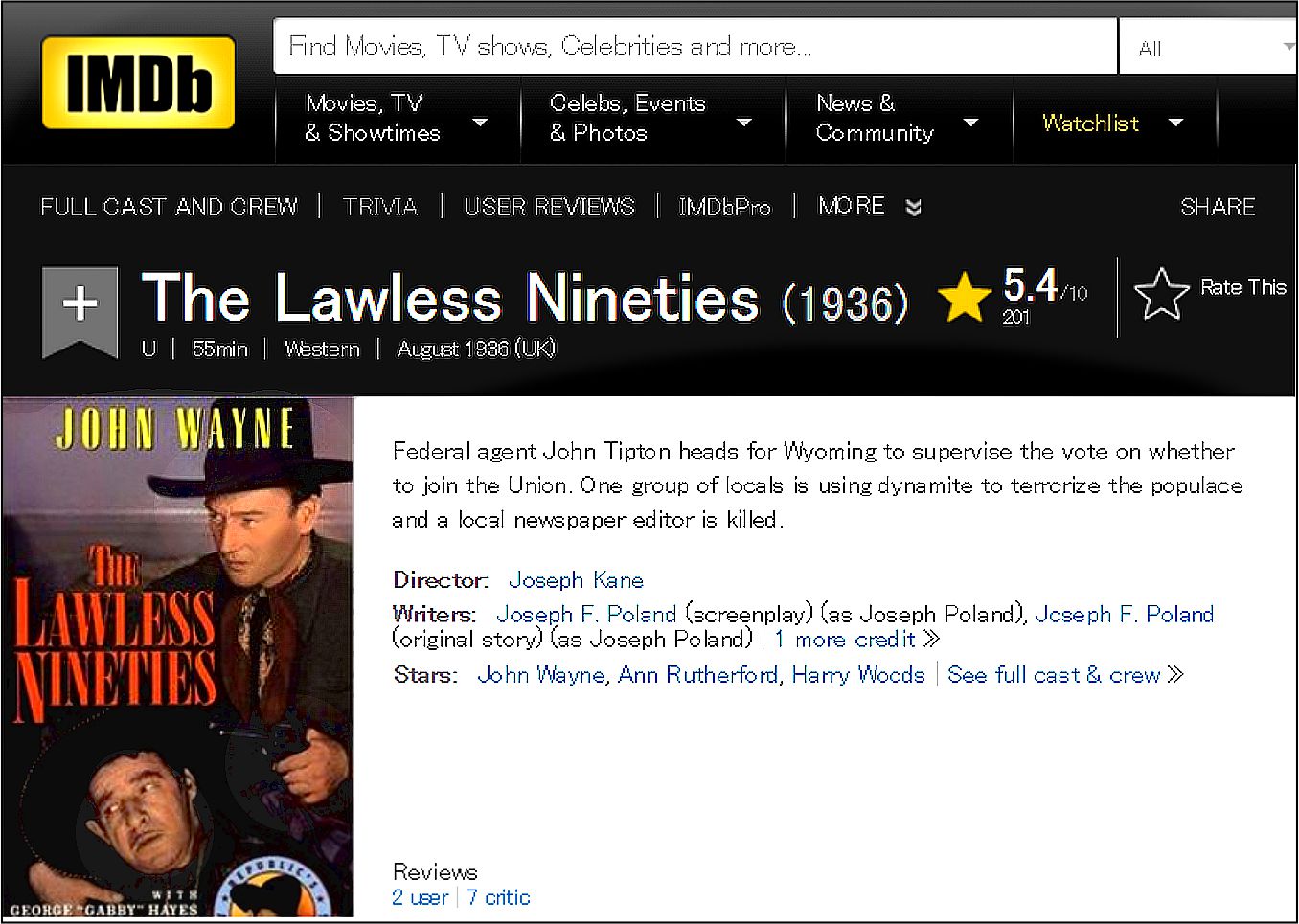 The Lawless Ninties 1936 IMDB Review