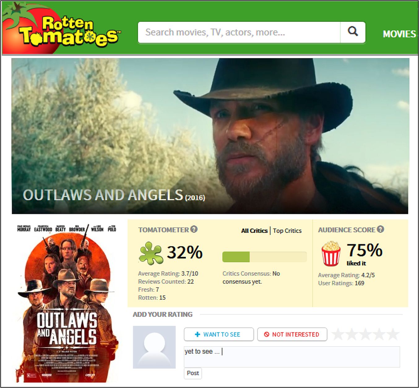Outlaws and Angels 2016 Rotten Tomatoes review
