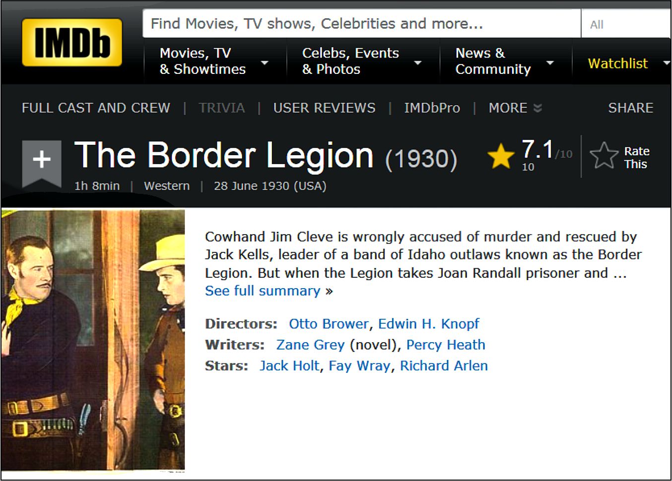 border-legion-1930-imdb-review